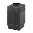 Pemberly Row Set of 2 Black Recessed Panel 38 Gallon Indoor/Outdoor Receptacle