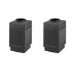 Pemberly Row Set of 2 Black Recessed Panel 38 Gallon Indoor/Outdoor Receptacle