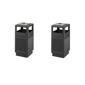 Pemberly Row Set of 2 Large Recessed Panel Side Opening Receptacle with Urn