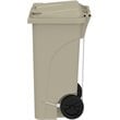 Pemberly Row Set of 2 Plastic Step-On Touchless 32 Gallon Trash Cans in Tan