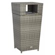 Pemberly Row Set of 2 Polyester Wicker/Steel Patio Trash Bins in Gray