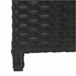 Pemberly Row Set of 2 Polyester Wicker/Steel Patio Trash Bins in Black