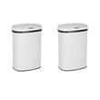 Pemberly Row Set of 2 13 Gallon Steel Motion Sensor Automatic White Trash Cans