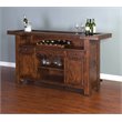 Pemberly Row Set of 3 Polished Brown Wood Bar Unit & 2 Swivel Barstool with Back