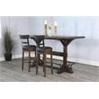 Pemberly Row Set of 3 Wood Bar Unit and 2 Swivel Barstool with Back - Dark Brown