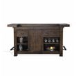 Pemberly Row Set of 3 Wood Bar Unit and 2 Swivel Barstool with Back - Dark Brown