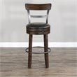 Pemberly Row Set of 3 Wood Bar Unit and 2 Swivel Barstool with Back - Dark Brown