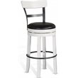 Pemberly Row Set of 3 White/Brown Wood Bar Unit and 2 Swivel Barstool with Back