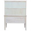 Pemberly Row Unfinished Solid Wood Writing Desk and Hutch with One Fixed Shelf