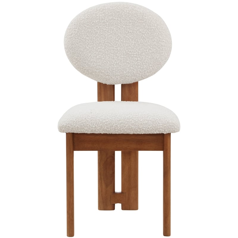 Pemberly Row Contemporary Cream Boucle Fabric Dining Chair (Set of 4)