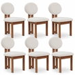 Pemberly Row Contemporary Cream Boucle Fabric Dining Chair (Set of 6)