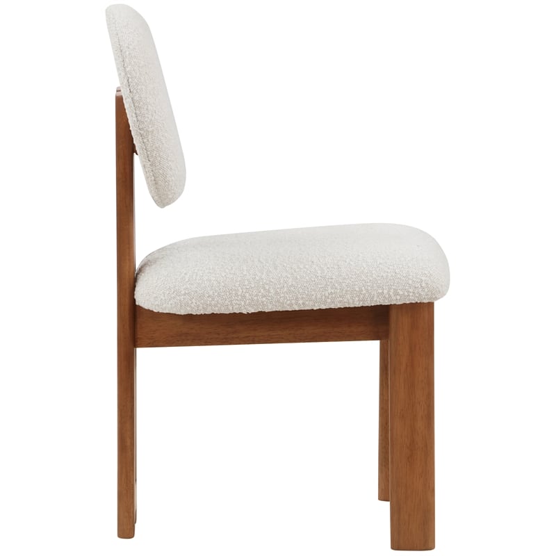 Pemberly Row Contemporary Cream Boucle Fabric Dining Chair (Set of 6)