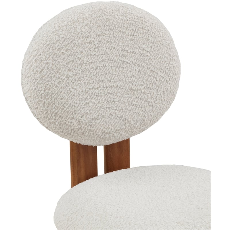 Pemberly Row Contemporary Cream Boucle Fabric Dining Chair (Set of 6)