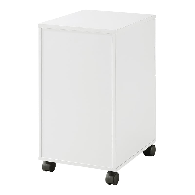 Pemberly Row Engineered Wood 3-Drawer Mobile File in White Finish