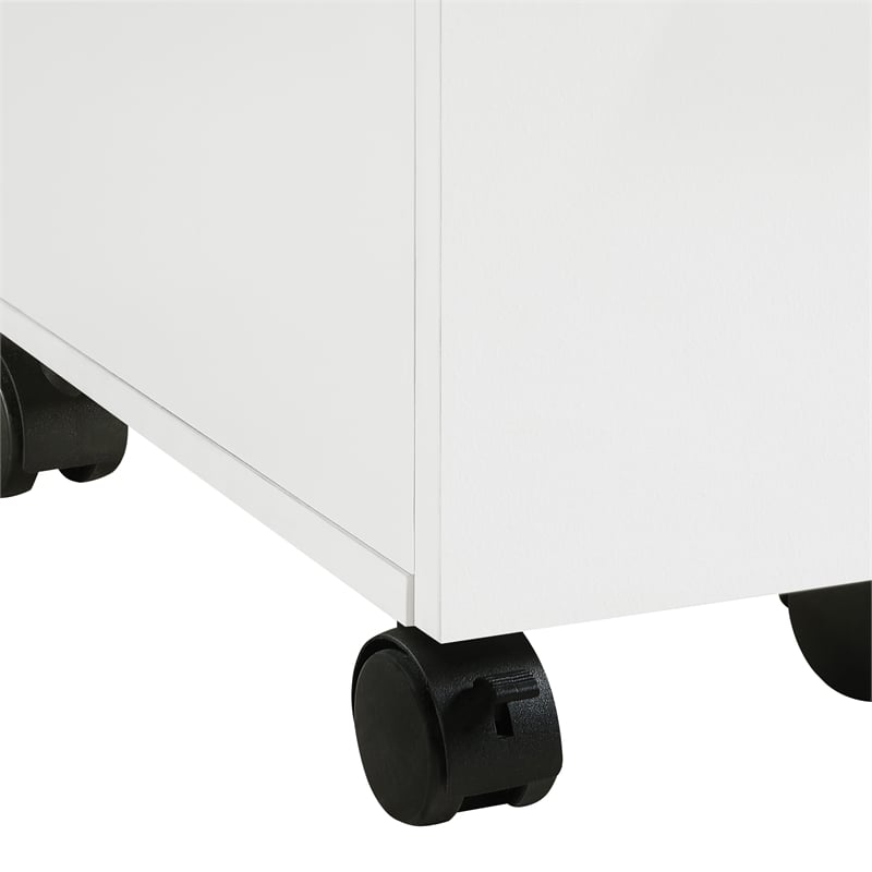 Pemberly Row Engineered Wood 3-Drawer Mobile File in White Finish