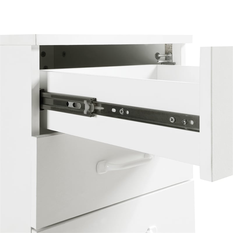 Pemberly Row Engineered Wood 3-Drawer Mobile File in White Finish