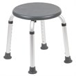 Pemberly Row Traditional Plastic Bath and Shower Stool in Gray