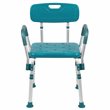 Pemberly Row Traditional Plastic Quick Release Bath Chair in Teal