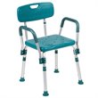 Pemberly Row Traditional Plastic Quick Release Bath Chair in Teal