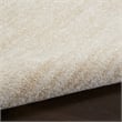 Pemberly Row Contemporary 10' x 14' Fabric Outdoor Rug in Ivory Beige