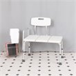Pemberly Row Adjustable Plastic Bath Transfer Bench in White