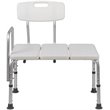 Pemberly Row Adjustable Plastic Bath Transfer Bench in White