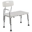 Pemberly Row Adjustable Plastic Bath Transfer Bench in White