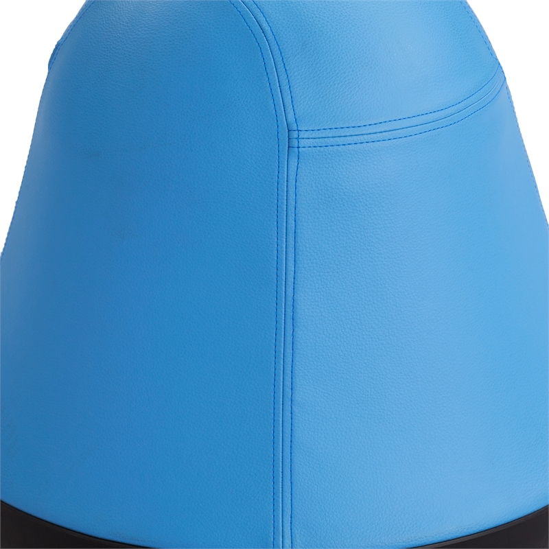 Pemberly Row Vinyl Upholstered Swivel Pump Ball Chair in Blue
