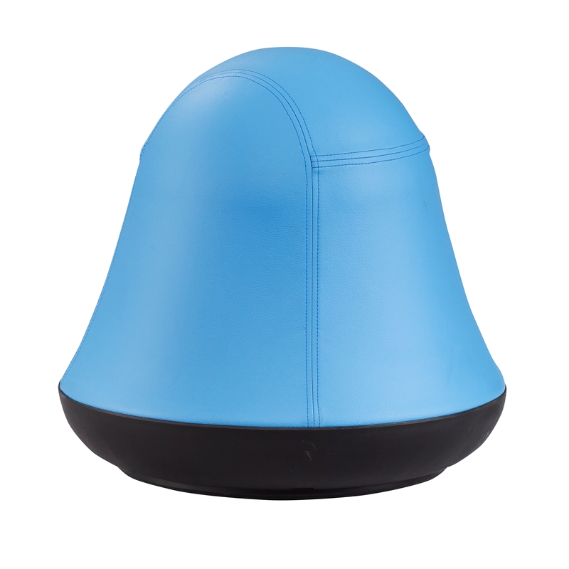 Pemberly Row Vinyl Upholstered Swivel Pump Ball Chair in Blue