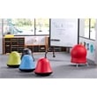 Pemberly Row Vinyl Upholstered Swivel Pump Ball Chair in Blue