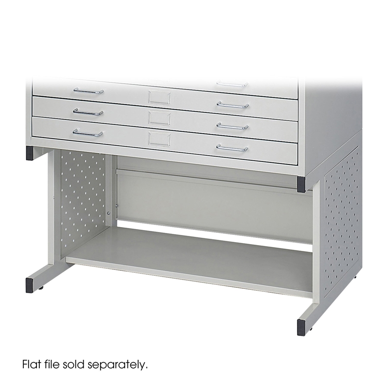 Pemberly Row Modern Small High Cabinet Base in Stainless Steel