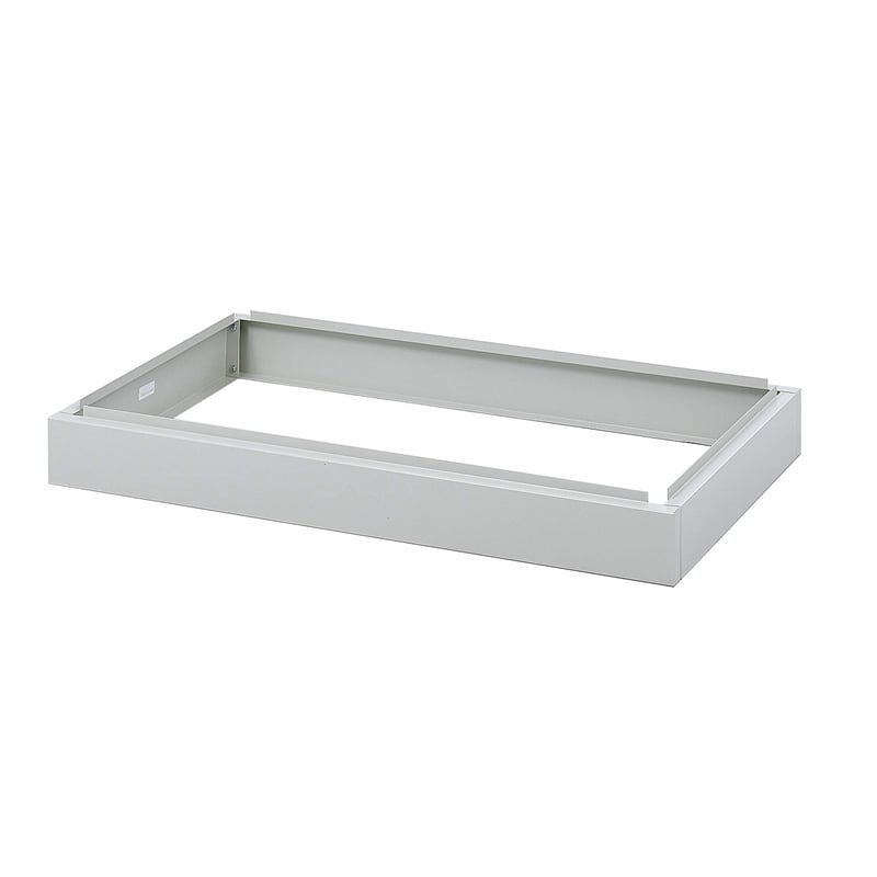 Pemberly Row Modern Small High Cabinet Base in Stainless Steel