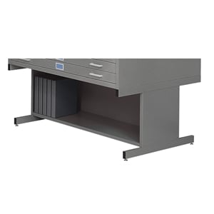 Pemberly Row 20&quotH Open Base Stand for Flat File Cabinet in Gray