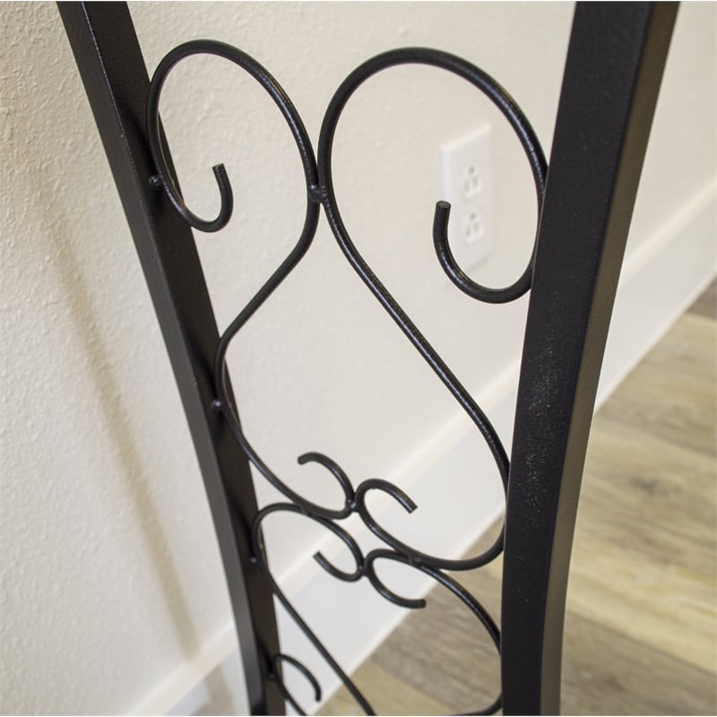 Pemberly Row Traditional 10 Gallon Metal Aquarium Stand in Black