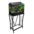 Pemberly Row Traditional 10 Gallon Metal Aquarium Stand in Black