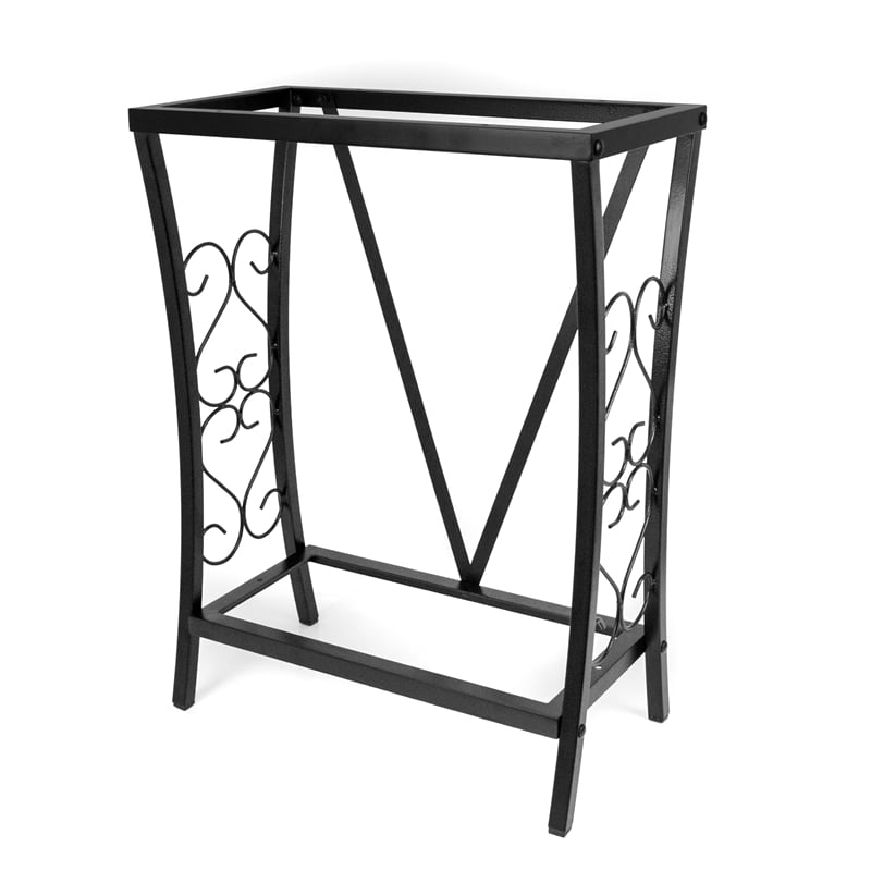 Pemberly Row Traditional 10 Gallon Metal Aquarium Stand in Black