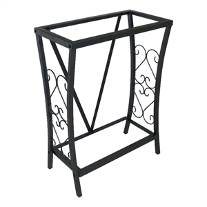 Pemberly Row Traditional 10 Gallon Metal Aquarium Stand in Black