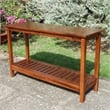 Pemberly Row 2-Tier Premium Acacia Hardwood Console Table in Brown