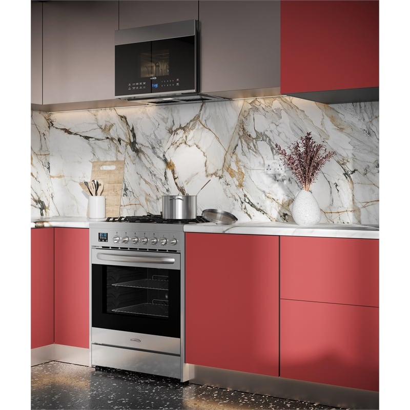 Pemberly Row 1.3 cu. ft. Over the Range Steel Microwave with 300 CFM Fan