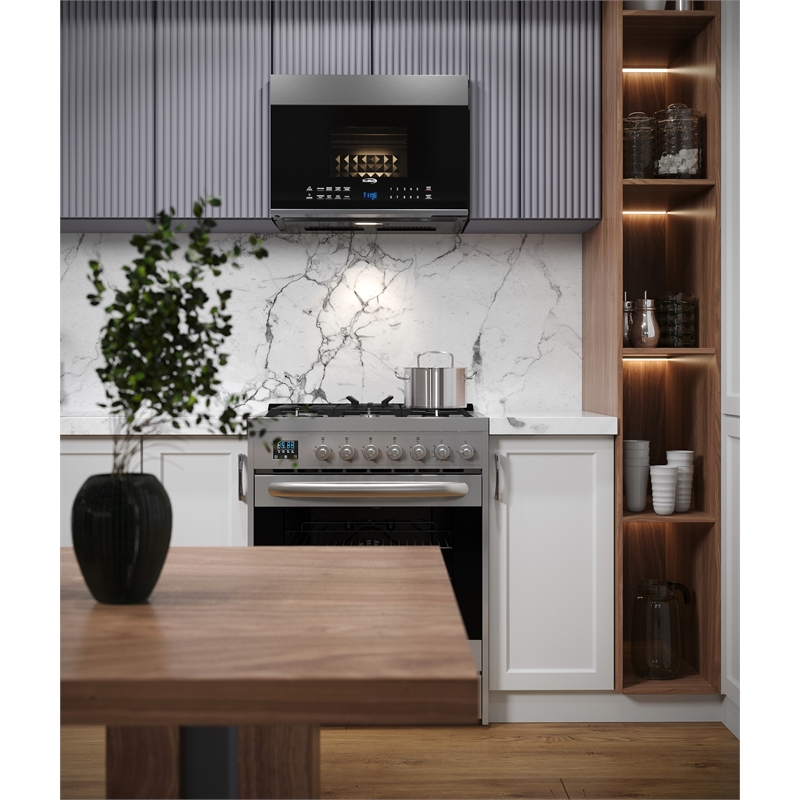 Pemberly Row 1.3 cu. ft. Over the Range Steel Microwave with 300 CFM Fan