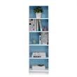 Pemberly Row Engineered Wood 5-Tier Reversible Open Shelf Bookcase in Blue