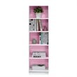 Pemberly Row Engineered Wood 5-Tier Reversible Open Shelf Bookcase in Pink