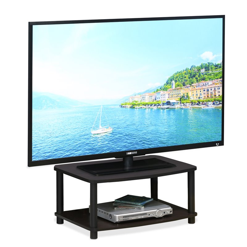 Pemberly Row Turn-N-Tube Wood Elevated TV Stand for TV up to 25