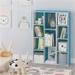 Pemberly Row Engineered Wood 11-Cube Reversible Open Shelf Bookcase in Blue