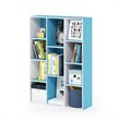 Pemberly Row Engineered Wood 11-Cube Reversible Open Shelf Bookcase in Blue