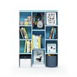 Pemberly Row Engineered Wood 11-Cube Reversible Open Shelf Bookcase in Blue