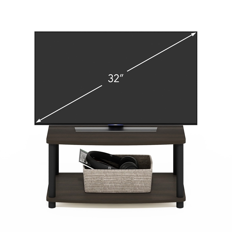 Pemberly Row Turn-N-Tube Wood Elevated TV Stand for TV up to 25