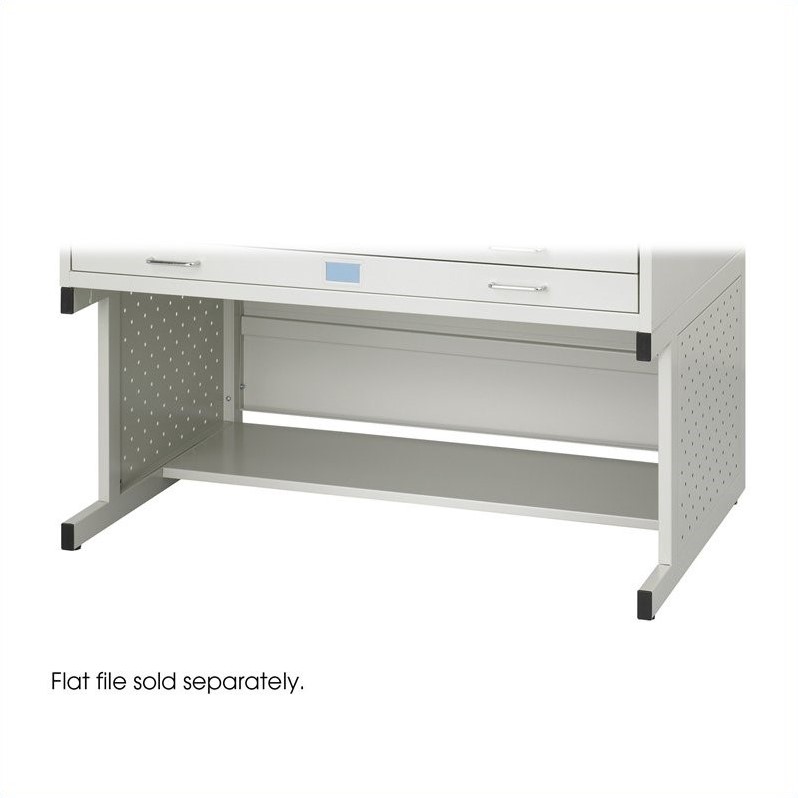 Pemberly Row Modern High Cabinet Base for Medium File Cabinet in Stainless Steel