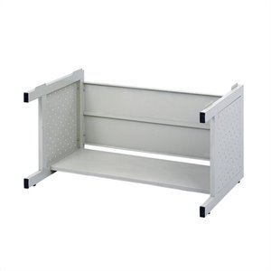 Pemberly Row Modern High Cabinet Base for Medium File Cabinet in Stainless Steel