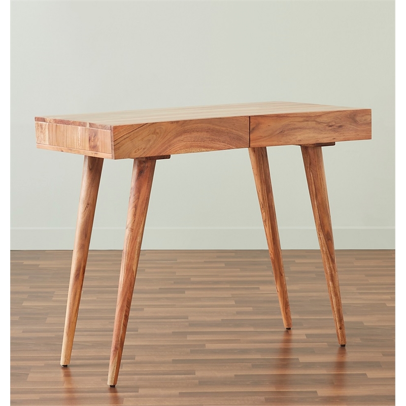Pemberly Row Contemporary 39 inch Office Desk in Natural finish
